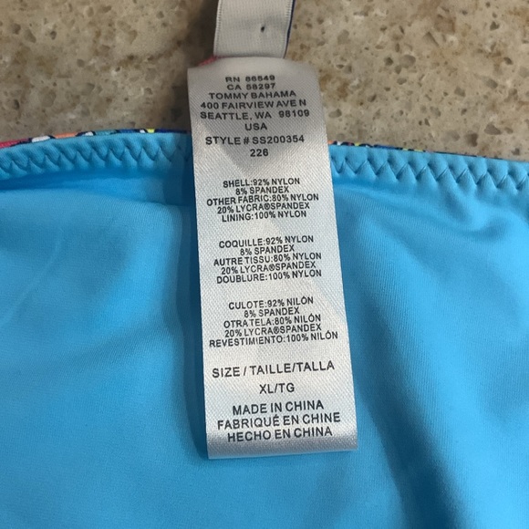 NWOT Tommy Bahama Paisley Keys Reversible Shirred Bikini Bottoms Size XL - Picture 5 of 8